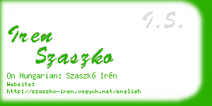 iren szaszko business card